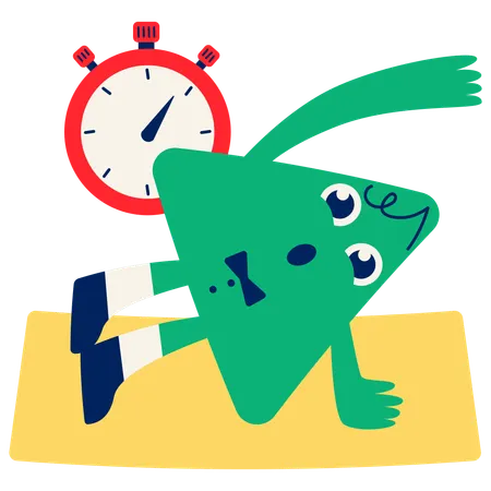 Mascot Plank Challenge  Illustration