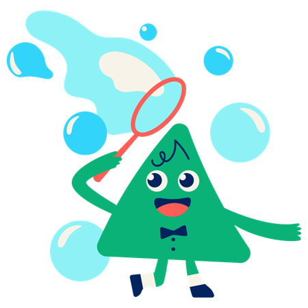 Mascot playing with soap Bubble  Illustration