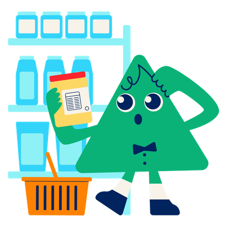 Mascot Reading Nutrition Labels  Illustration