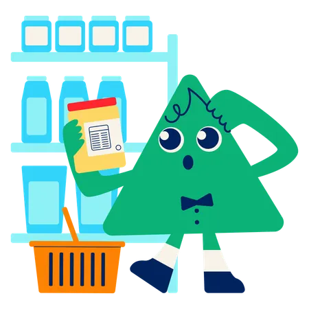 Mascot Reading Nutrition Labels  Illustration