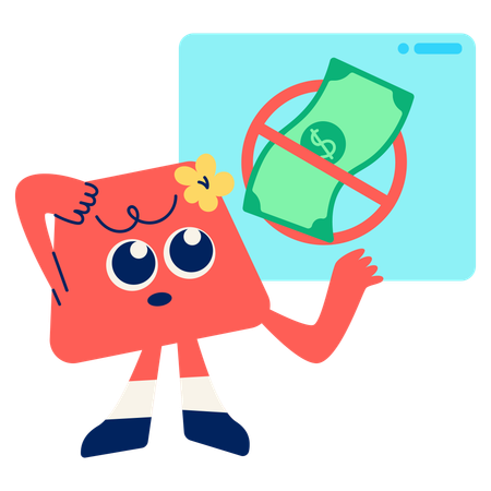 Mascot showing No Linked Payment Method  Illustration