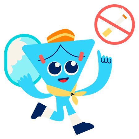 Mascot showing No Smoking sign  Illustration