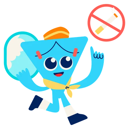 Mascot showing No Smoking sign  Illustration