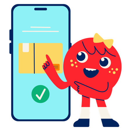 Mascot showing order confirmation  Illustration