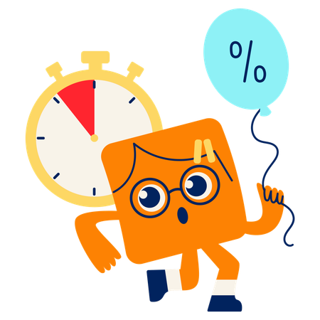 Mascot showing Promo Countdown Race  Illustration