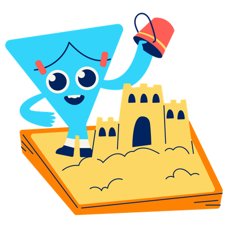Mascot showing Sandbox Creativity  Illustration