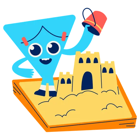Mascot showing Sandbox Creativity  Illustration