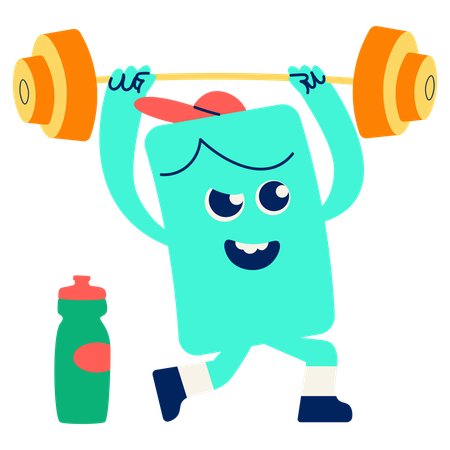 Mascot Weightlifting  Illustration