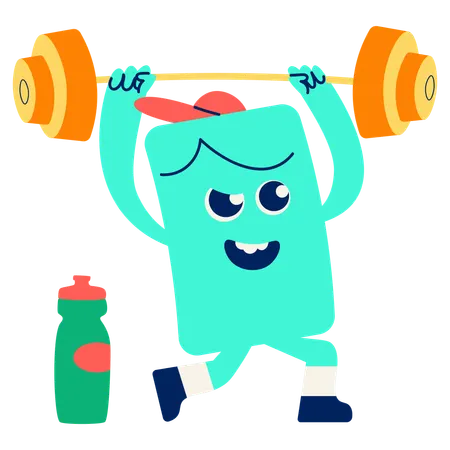 Mascot Weightlifting  Illustration