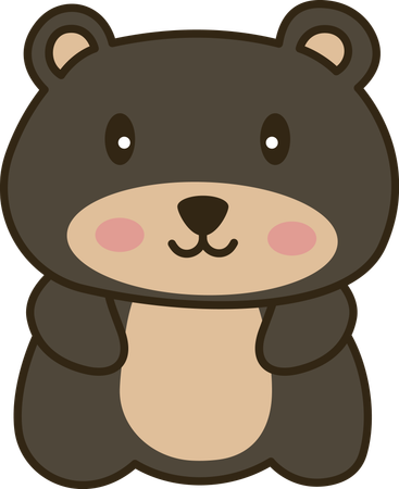 Mascota animal alegre y linda de oso de peluche  Ilustración