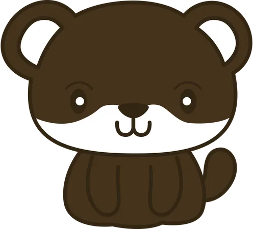 Mascota animal alegre y linda de oso de peluche  Ilustración