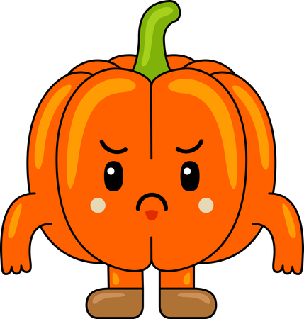 Mascota calabaza enojada  Ilustración