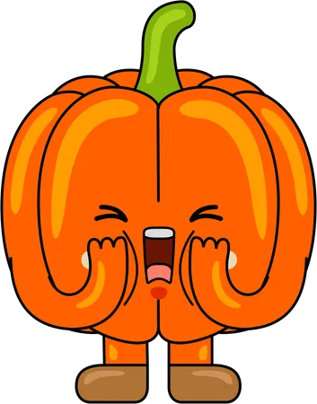 Mascota calabaza gritando  Ilustración