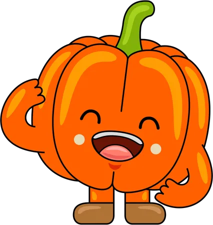 Mascota calabaza sonriendo  Illustration