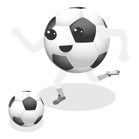 Mascota de balón de fútbol  Ilustración