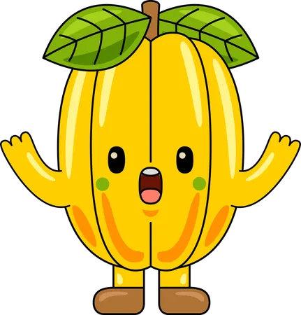 Mascota de la carambola  Ilustración