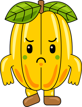 Mascota de carambola enojada  Ilustración