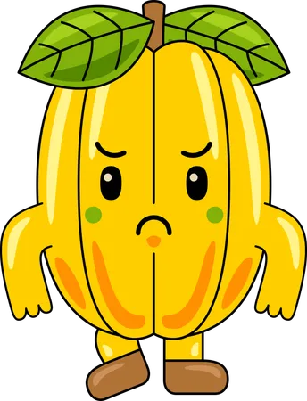 Mascota de carambola enojada  Ilustración