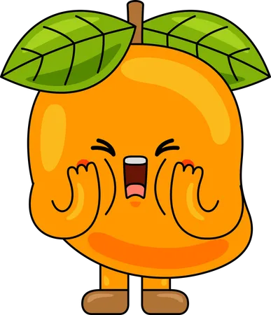 Mascota de mango gritando  Ilustración