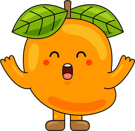 Mascota de mango riendo  Ilustración