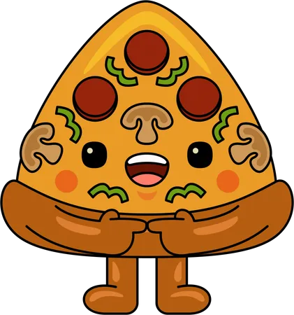 Mascota de pizza  Ilustración