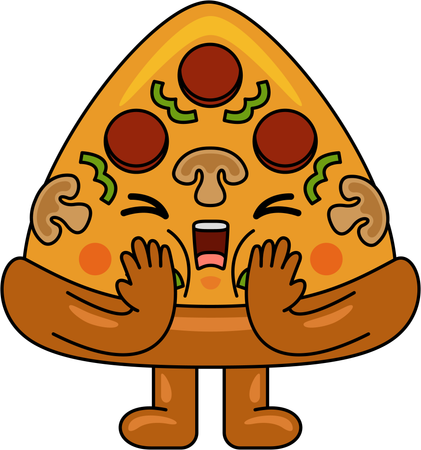 Mascota de pizza gritando  Ilustración