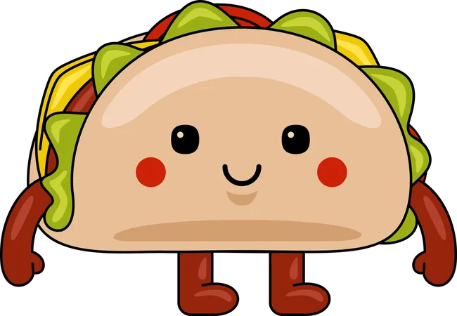 Mascota de tacos  Ilustración