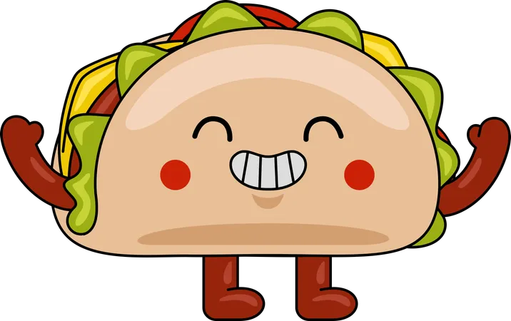 Mascota de tacos  Ilustración