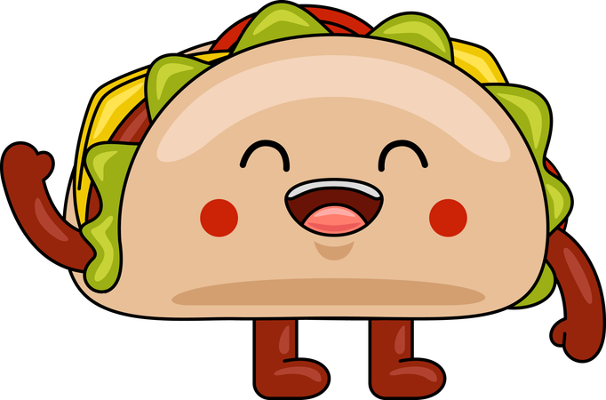 Mascota de tacos  Ilustración