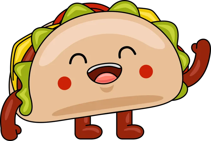 Mascota de tacos  Ilustración