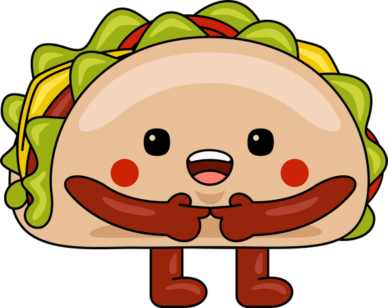 Mascota de tacos  Ilustración