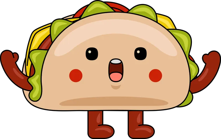 Mascota de tacos  Ilustración