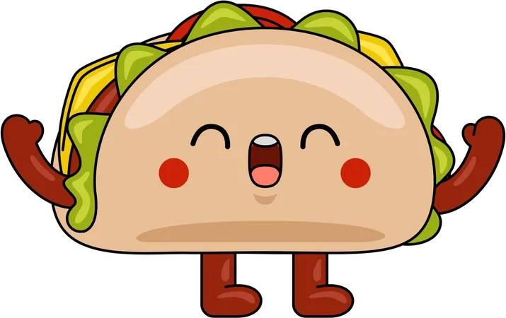 Mascota de tacos  Ilustración