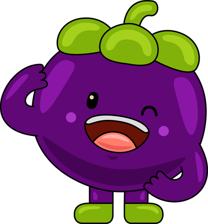Mascota del mangostán guiñando el ojo  Ilustración