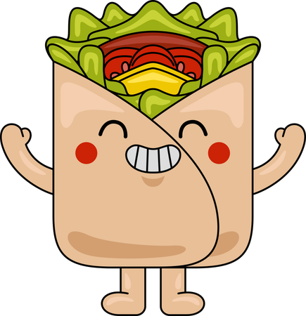 Mascota Wrap Riendo  Ilustración