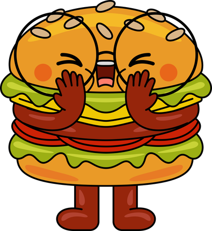 Mascota hamburguesa gritando  Ilustración