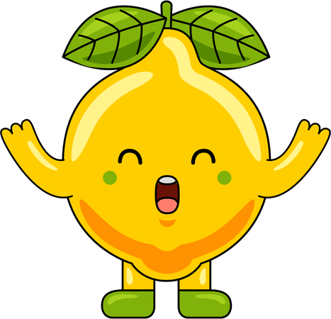 Mascota de limon riendo  Ilustración