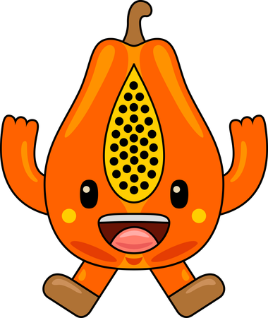 Mascota de papaya  Ilustración