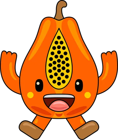 Mascota de papaya  Ilustración