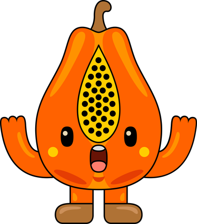 Mascota de papaya  Ilustración