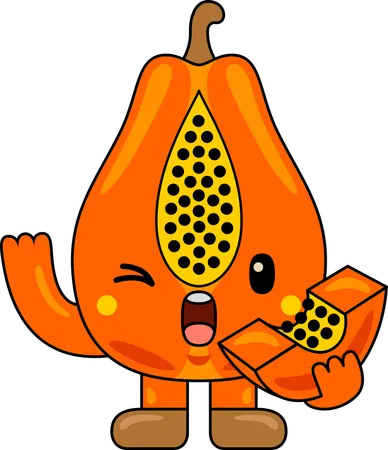 Mascota de papaya  Ilustración