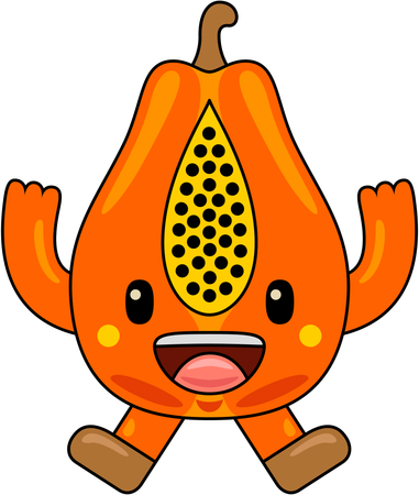 Mascota de papaya  Ilustración