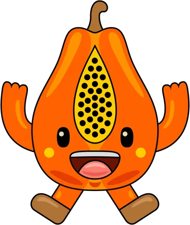 Mascota de papaya  Ilustración