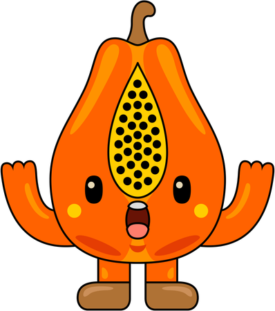 Mascota de papaya  Ilustración