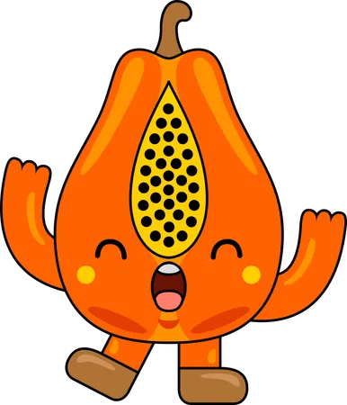 Mascota de papaya  Ilustración