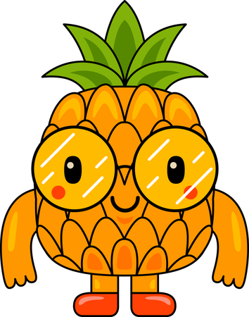 Mascota de piña  Ilustración