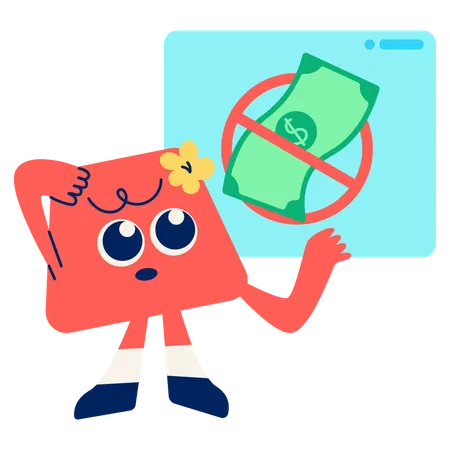 Mascota que muestra que no hay ningún método de pago vinculado  Ilustración