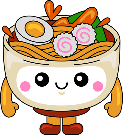 Mascota del ramen  Ilustración