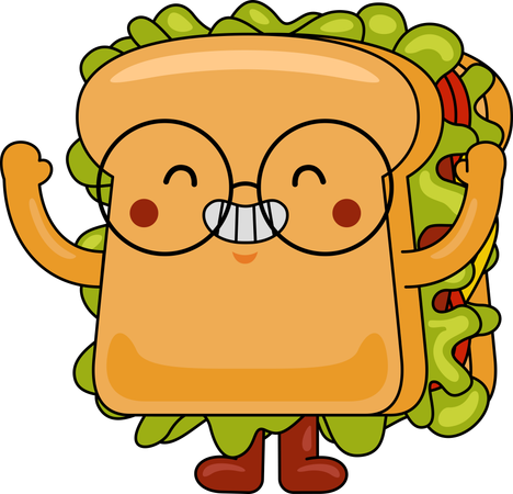 Mascota sándwich  Ilustración