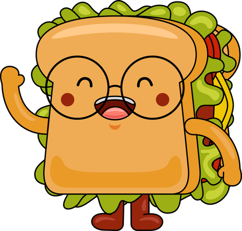 Mascota sándwich  Ilustración